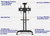 Elite Height Adjustable Mobile TV Stand for 32-65’’  TV with cable management system